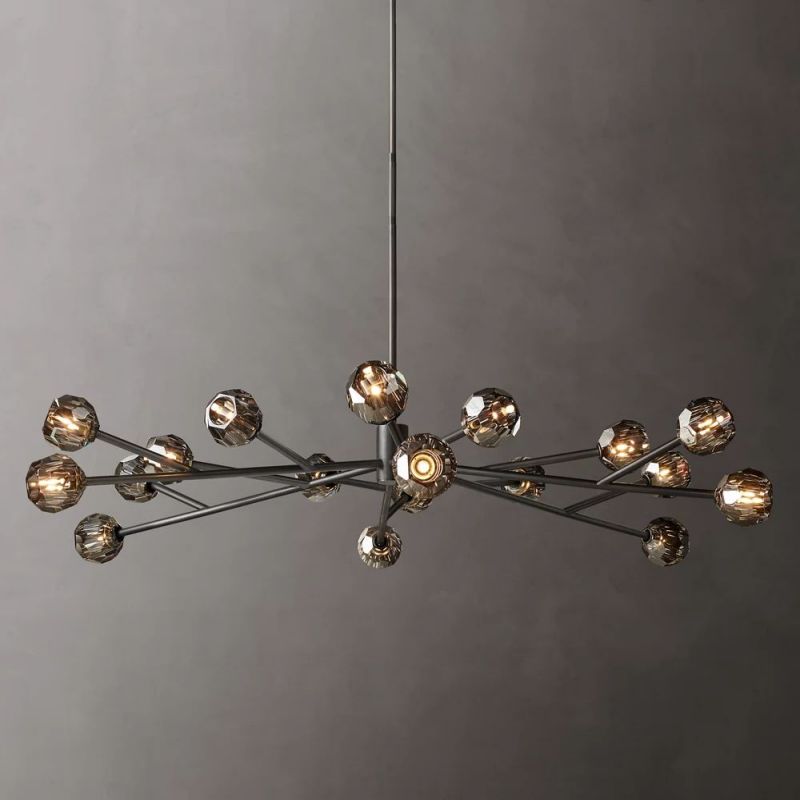 Boule Glass Round Chandelier 72"