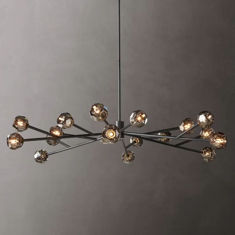 Boule Glass Round Chandelier 72"