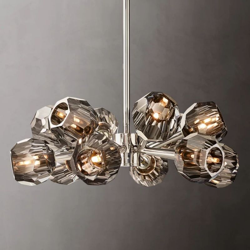 Boule Glass Round Chandelier 24"