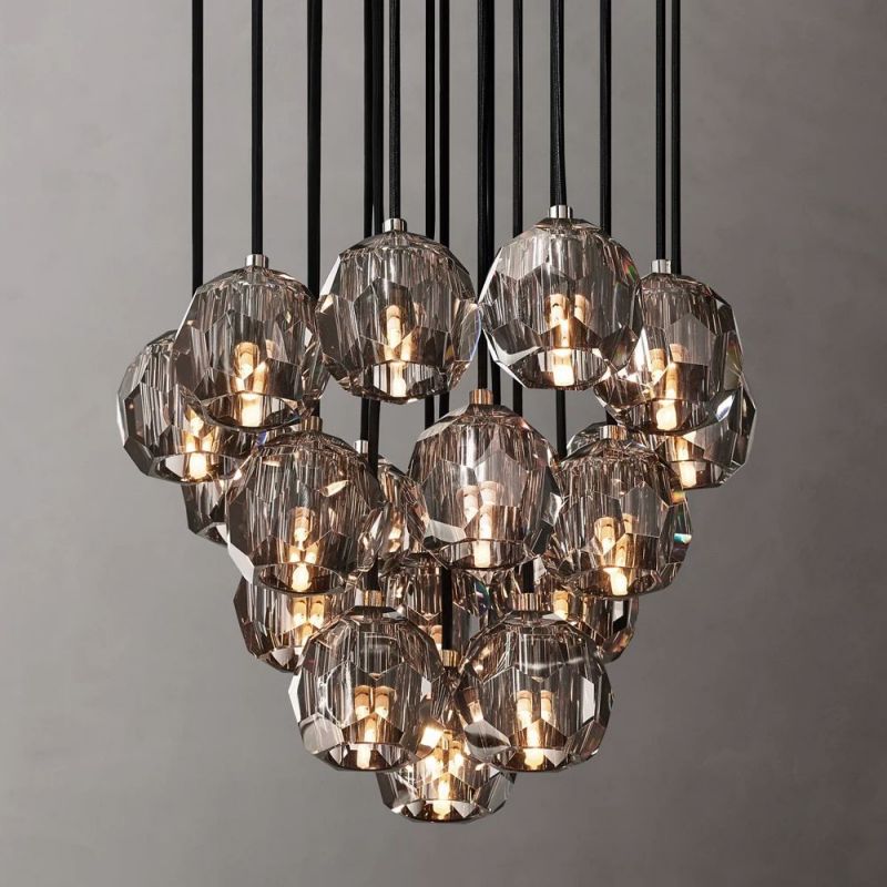 Boule Glass Round Cluster Chandelier 19"