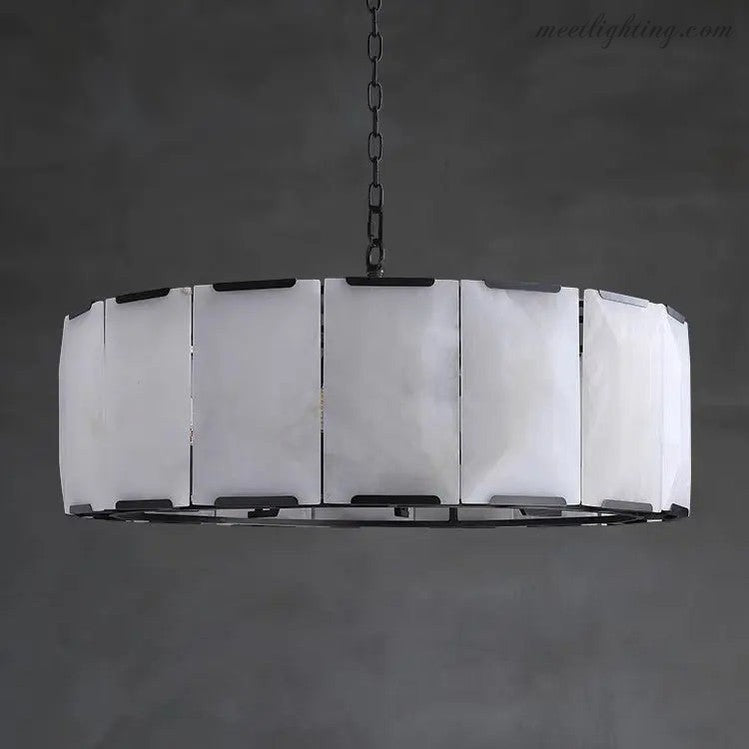 Spain Alabaster Round Modern Chandeliers Lighting-MEET LIGHTING