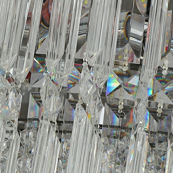 Chrome Silver Stylish Round Crystal Chandelier Modern Ceiling Pendant Light For Living Room/ Bedroom-MEET LIGHTING