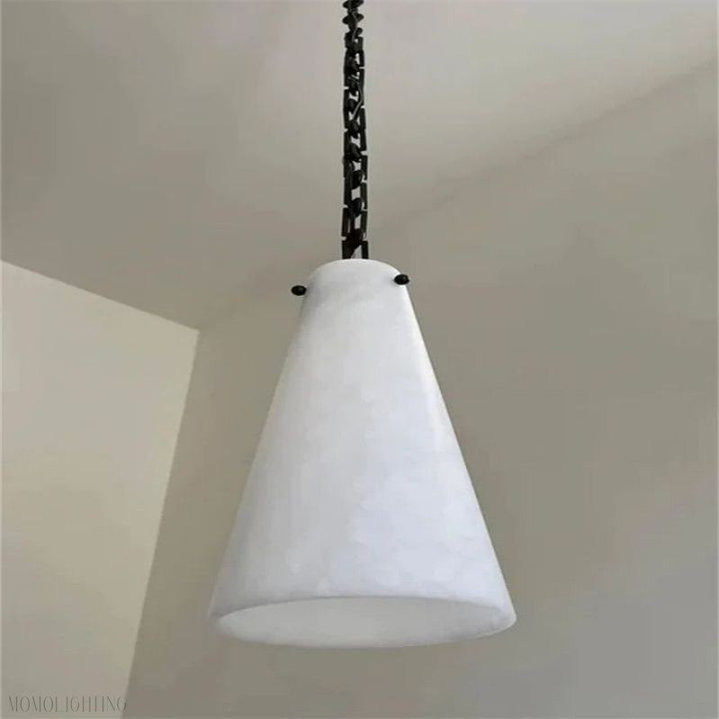 Luccas Contemporary Alabaster 3-Light Chandelier