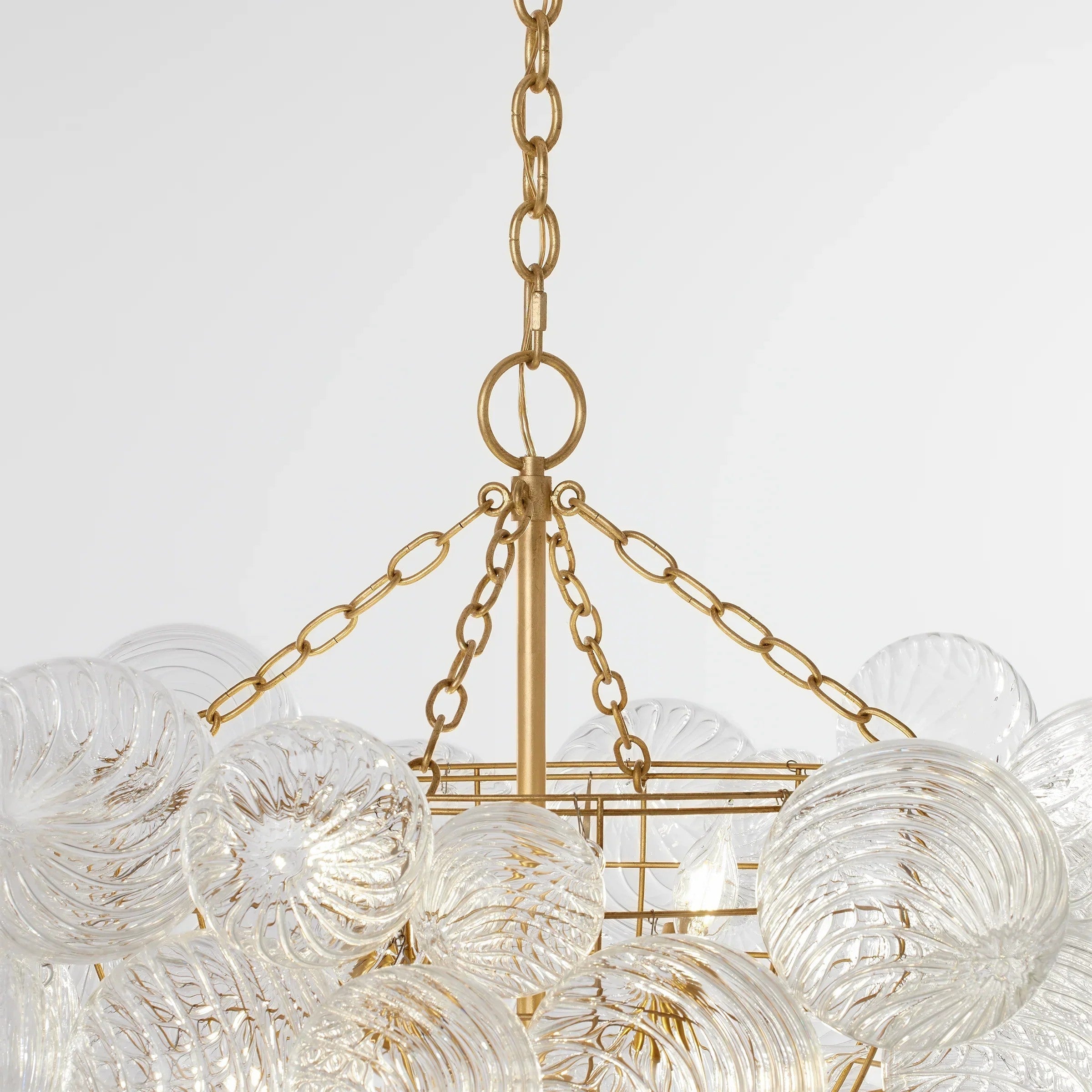 Talian Glass Round Chandelier 33"-MEET LIGHTING