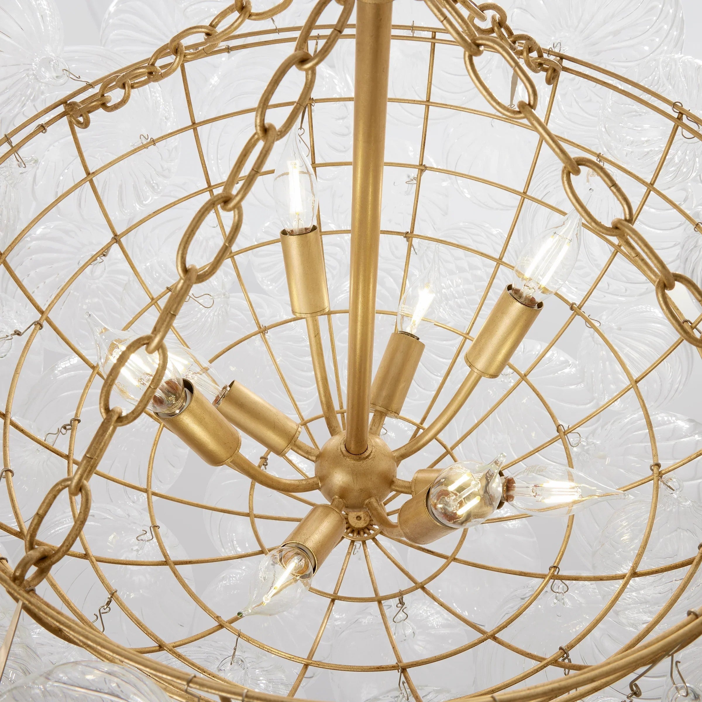 Talian Glass Round Chandelier 33"-MEET LIGHTING