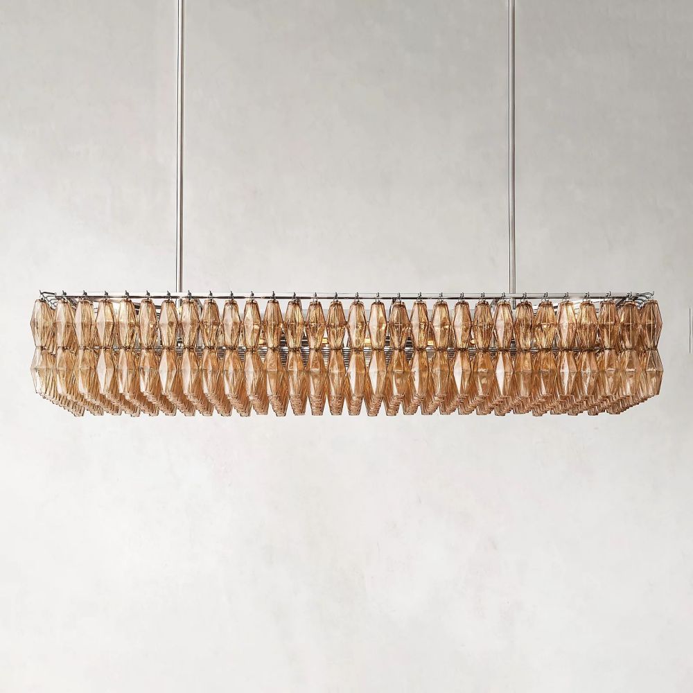 Chara Flushmount Rectangle Chandelier-MEET LIGHTING