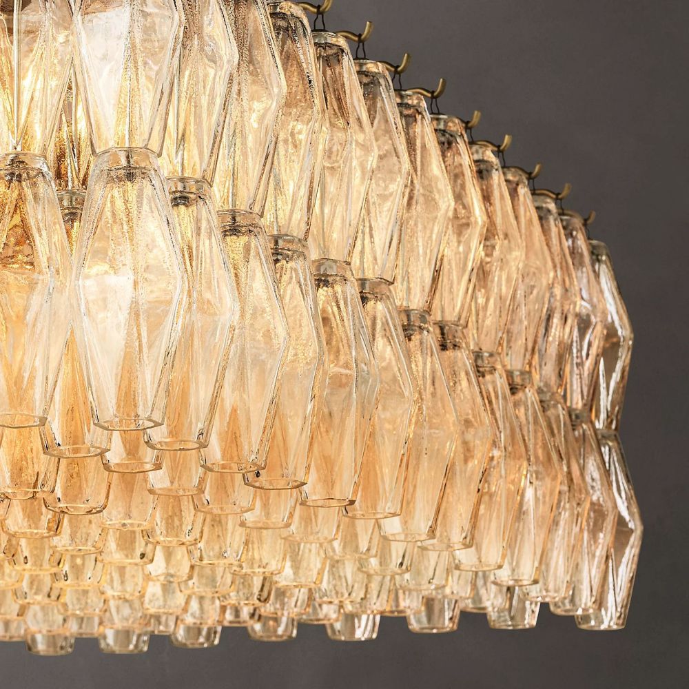 Chara Flushmount Rectangle Chandelier-MEET LIGHTING