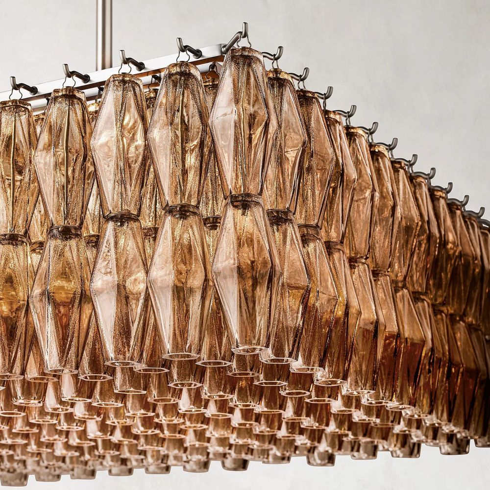 Chara Flushmount Rectangle Chandelier-MEET LIGHTING