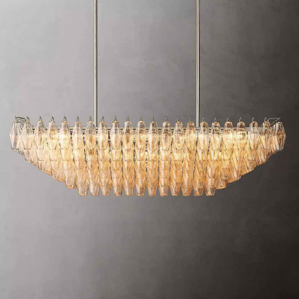 Chara Flushmount Rectangle Chandelier-MEET LIGHTING
