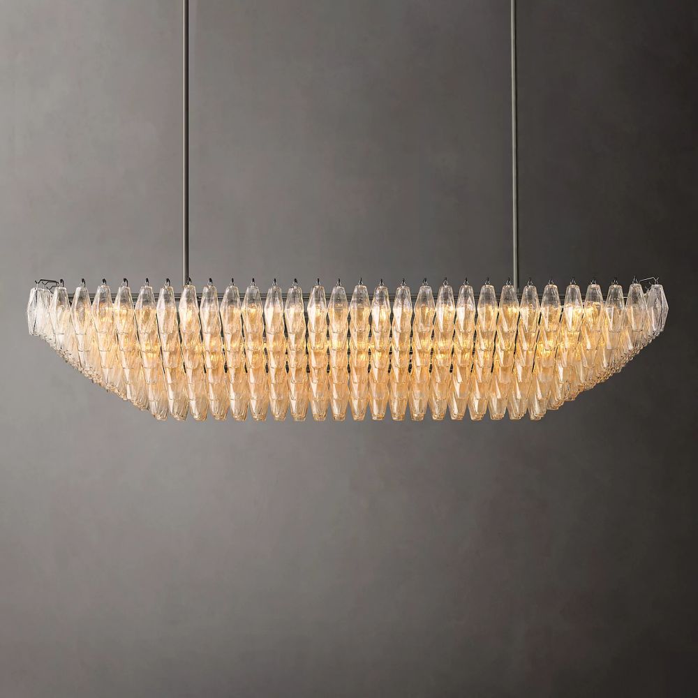 Chara Flushmount Rectangle Chandelier-MEET LIGHTING