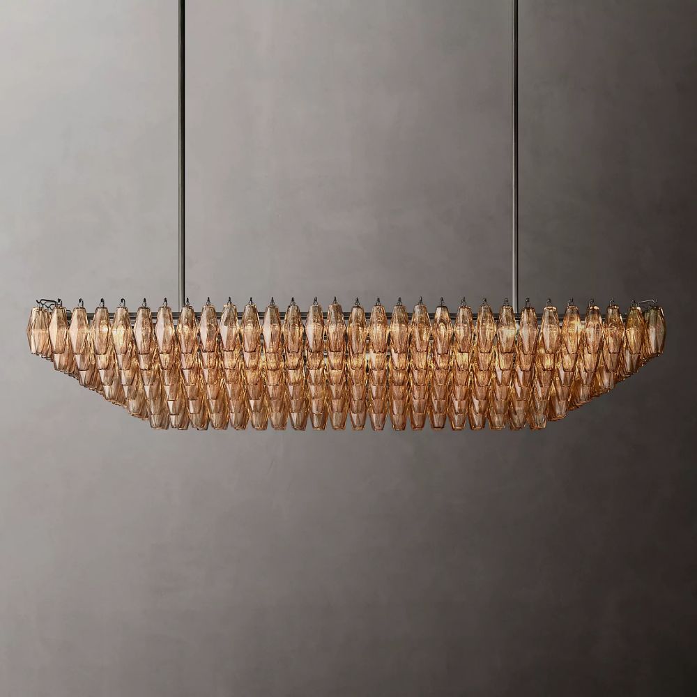 Chara Flushmount Rectangle Chandelier-MEET LIGHTING