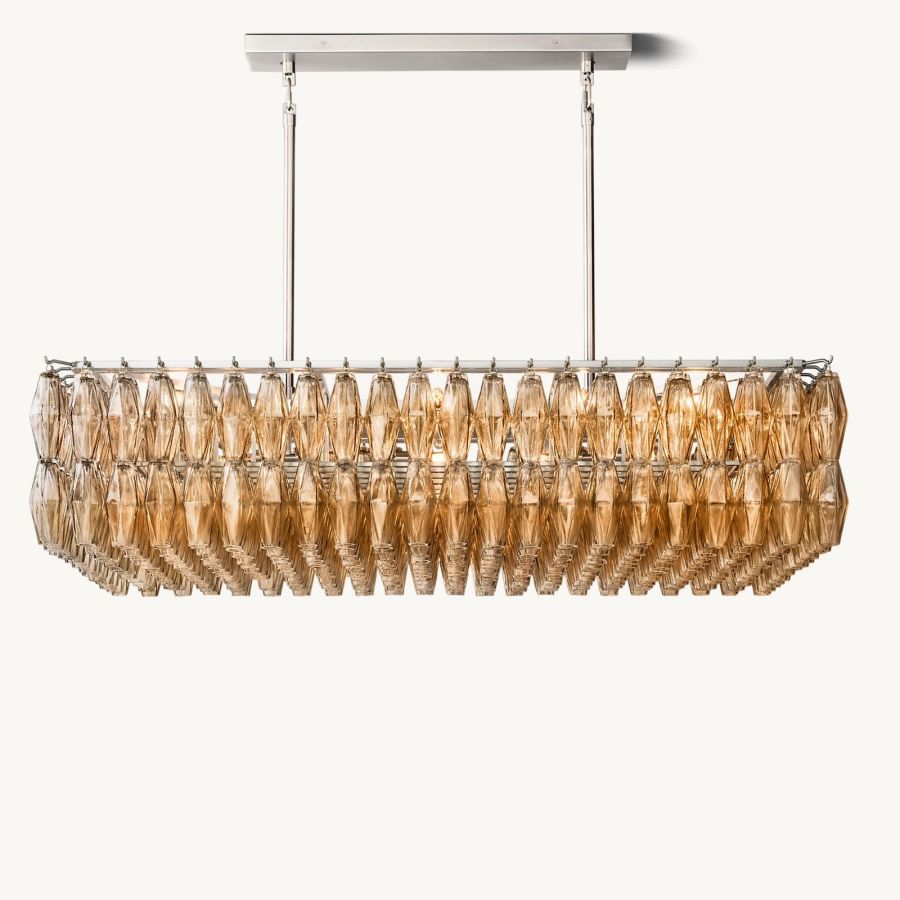 Chara Flushmount Rectangle Chandelier-MEET LIGHTING