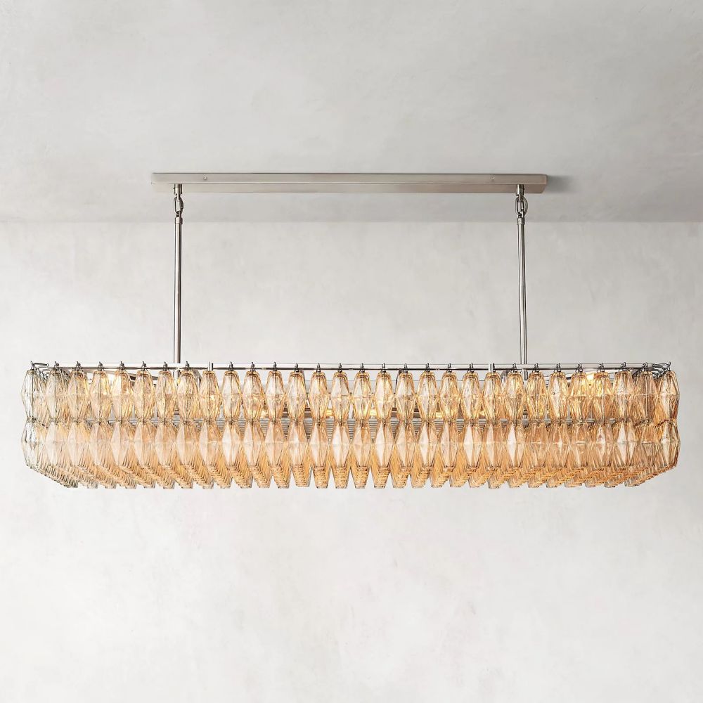 Chara Flushmount Rectangle Chandelier-MEET LIGHTING