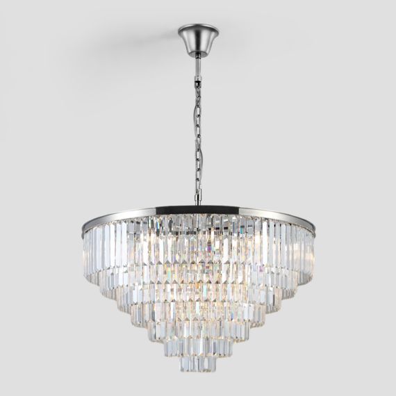 1920s K9 Crystal Round Chandelier Flushmount