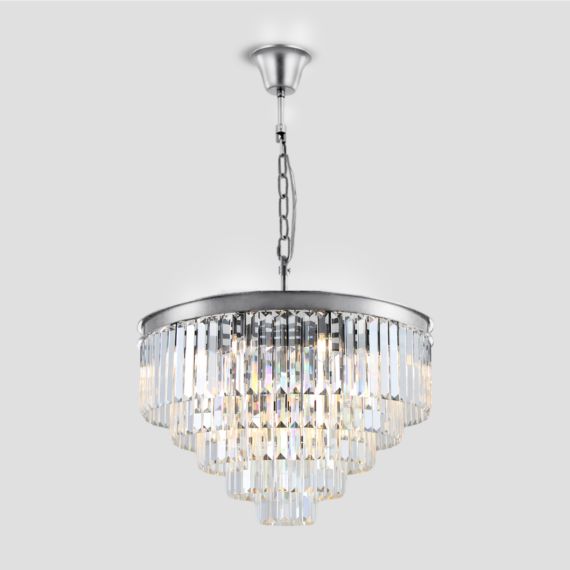 1920s K9 Crystal Round Chandelier Flushmount