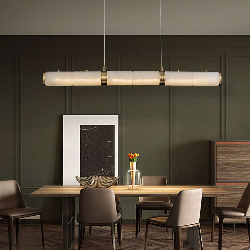 Theseus Alabaster Anne Art Linear Chandelier-MEET LIGHTING