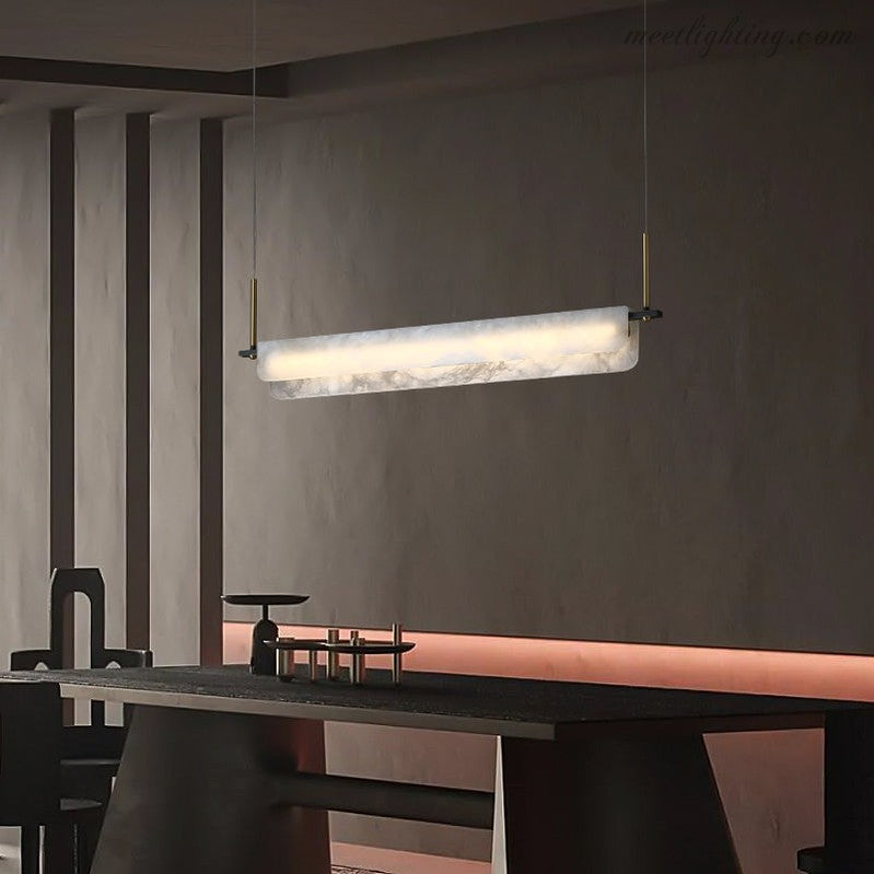 Theseus Alabaster Anne Linear Art Chandelier-MEET LIGHTING