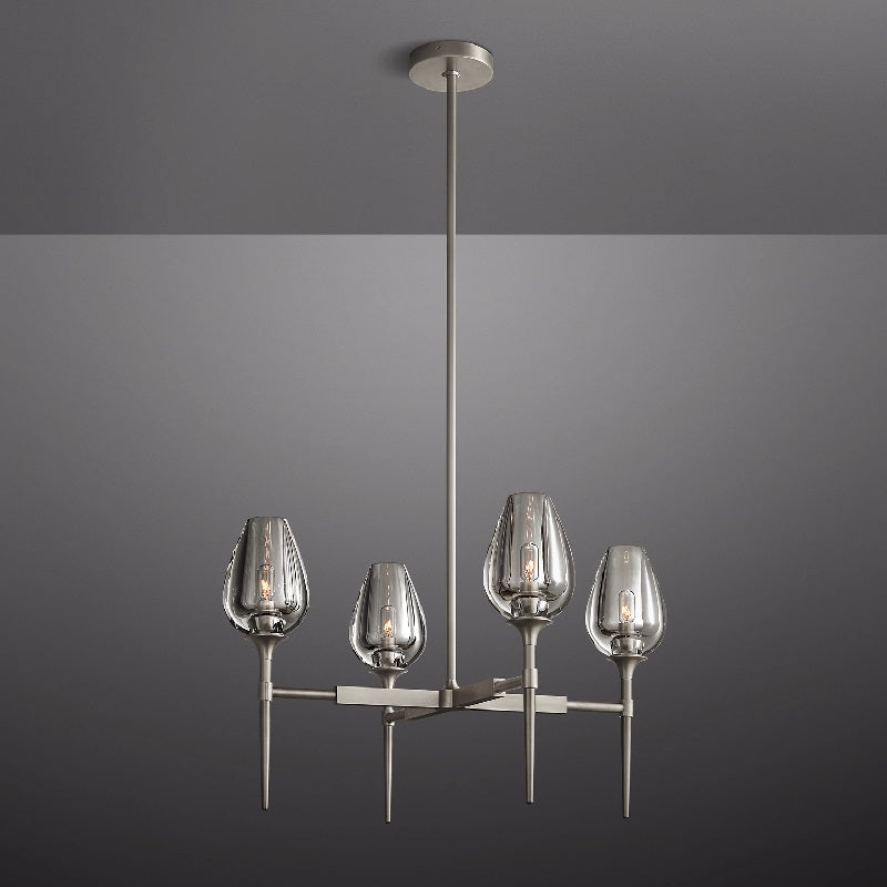 Tulip Round Living Room Chandelier 27", Island Chandelier-MEET LIGHTING