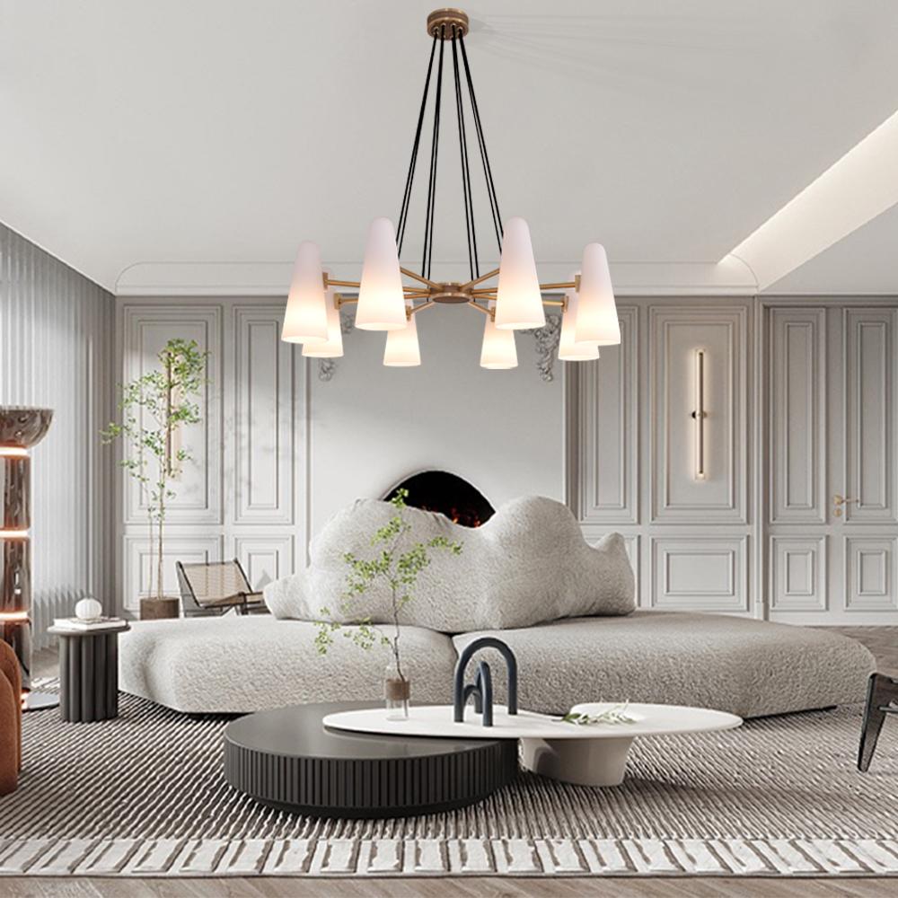 White Porcelain Round Chandelier 8-Lights-MEET LIGHTING