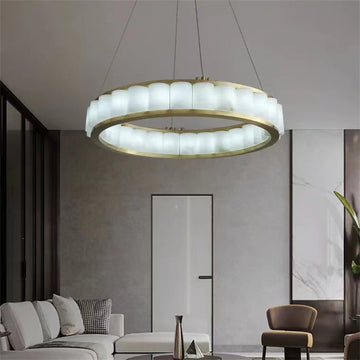 Winnie marble Copper Round chandelier 23" 30" 40"-MEET LIGHTING