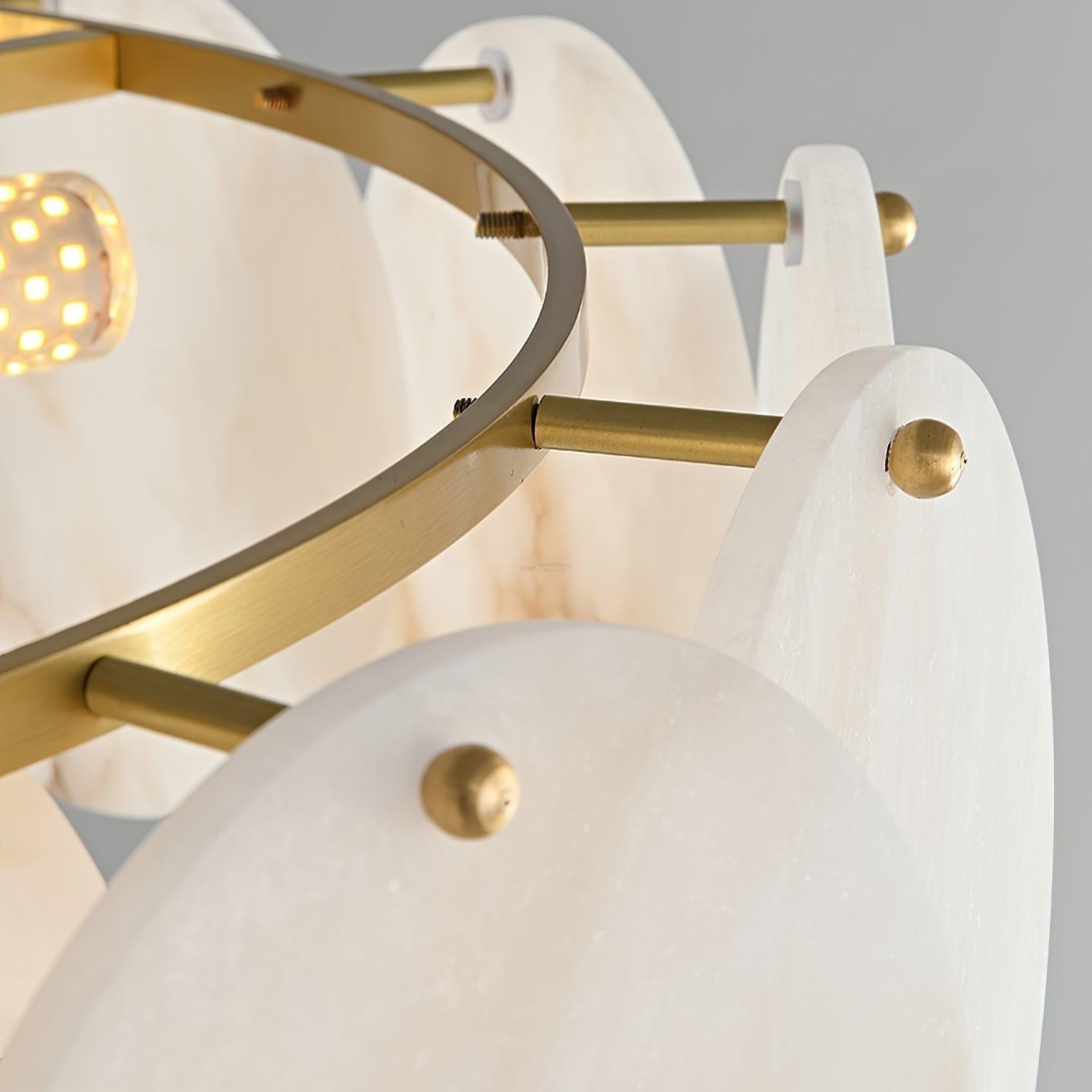 Alabaster Shell Brass Chandelier with 2/3/4/5/6 layer-MEET LIGHTING