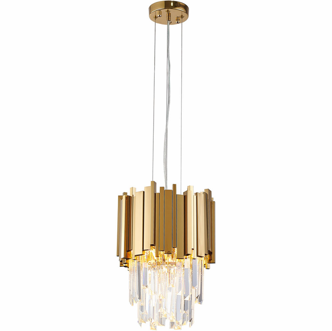 Gold/Silver Round Modern Tiered Metal Crystal Chandelier-MEET LIGHTING