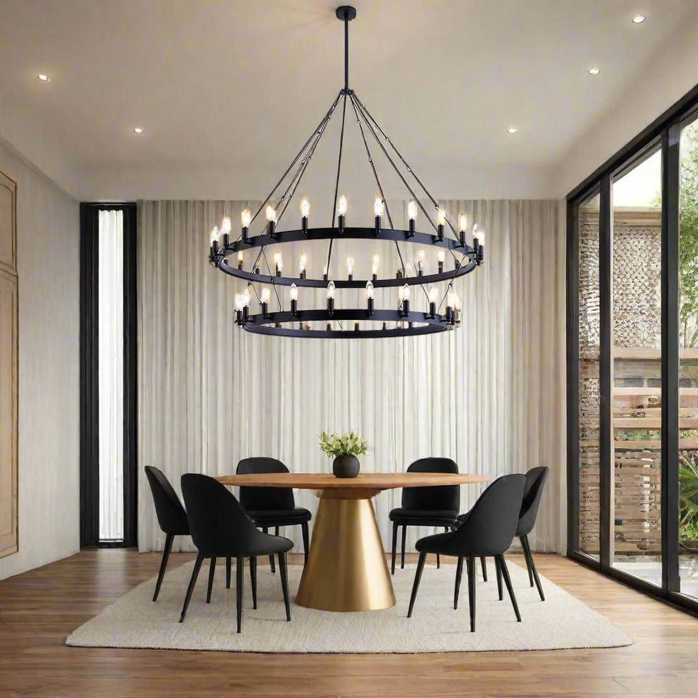 Camine Vintage Candelabra Round Chandelier 26"