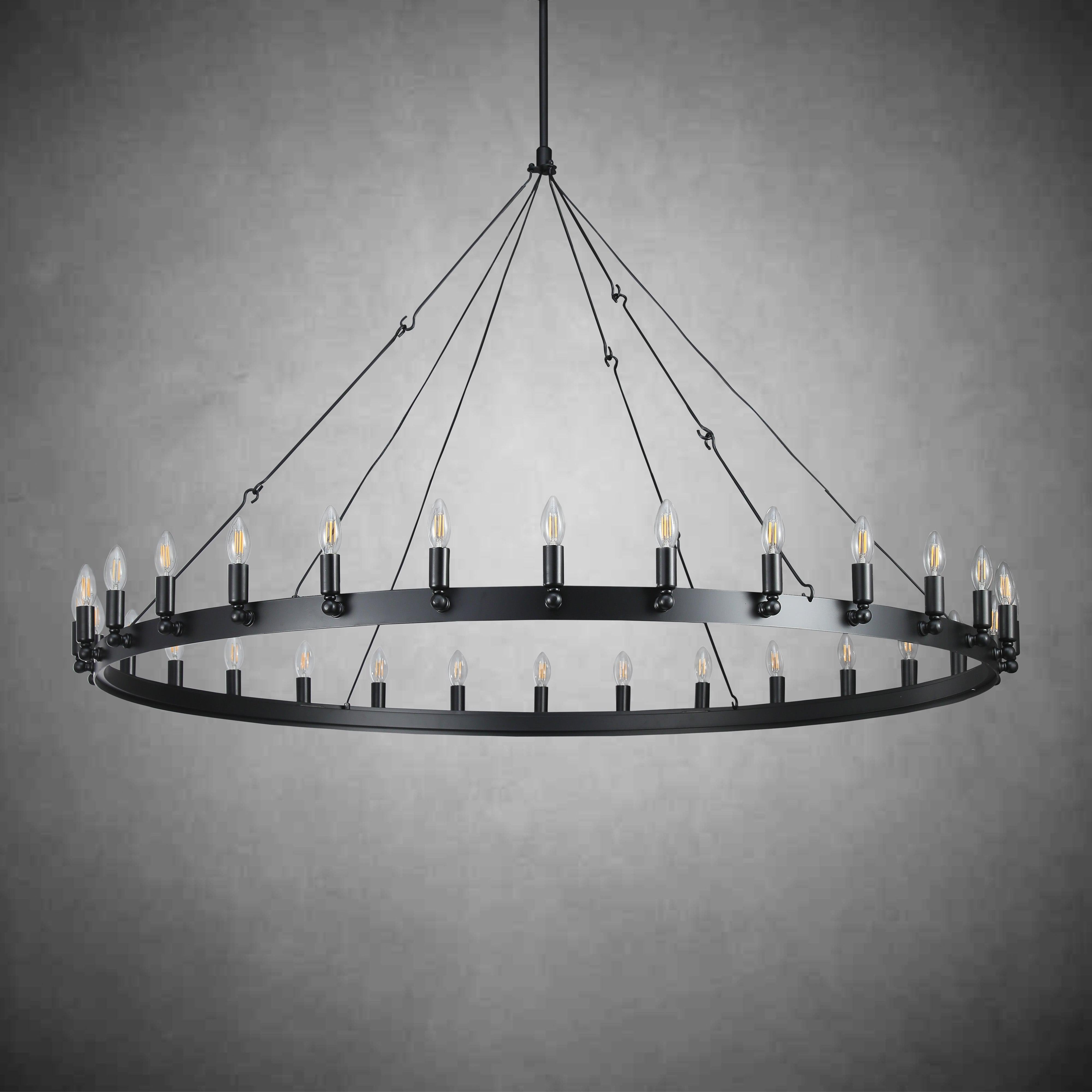 Camine Vintage Candelabra Round Chandelier 50"