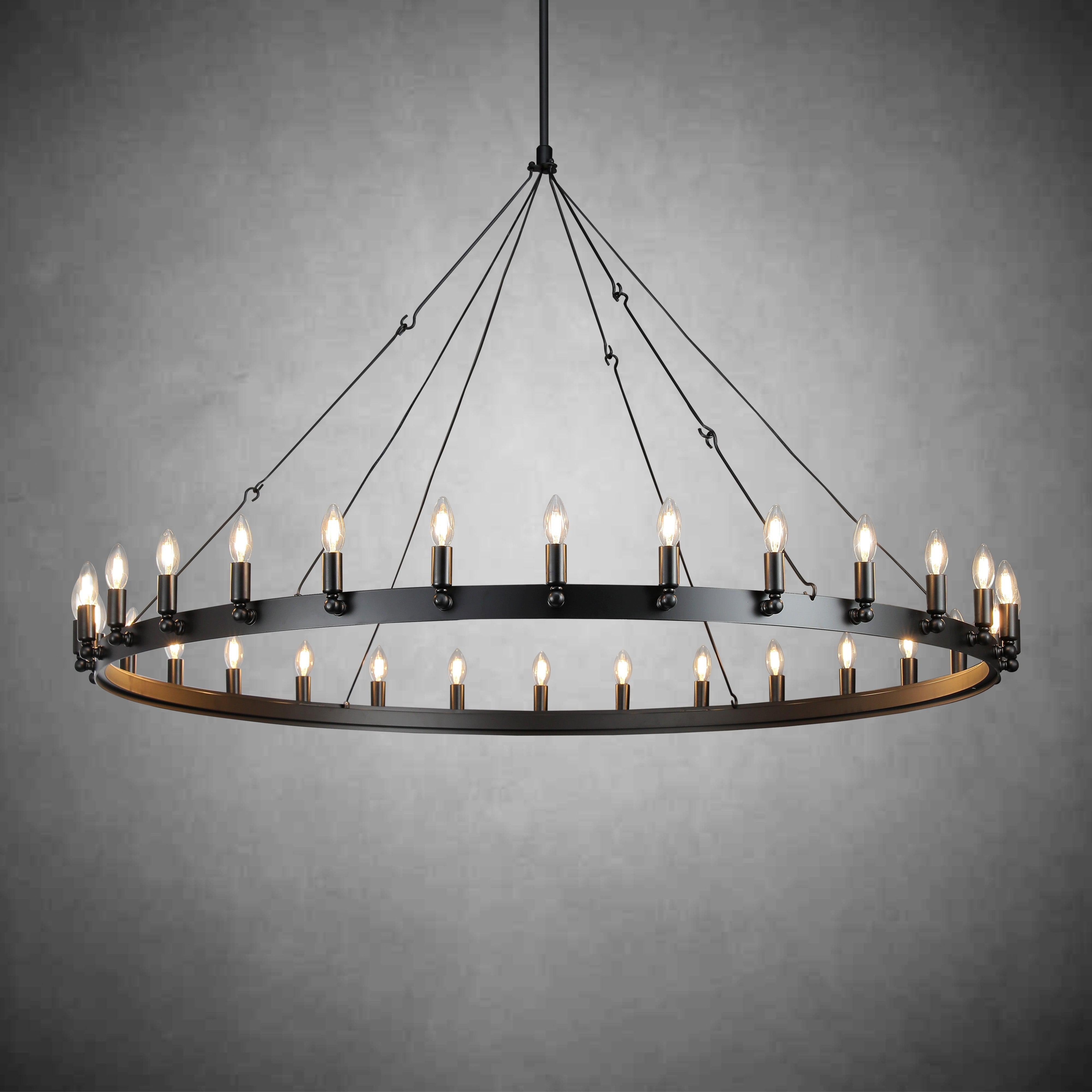 Camine Vintage Candelabra Round Chandelier 50"