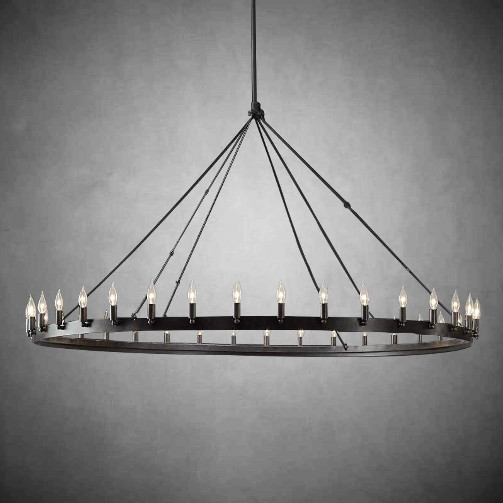 Camine Vintage Candelabra Round Chandelier 73"
