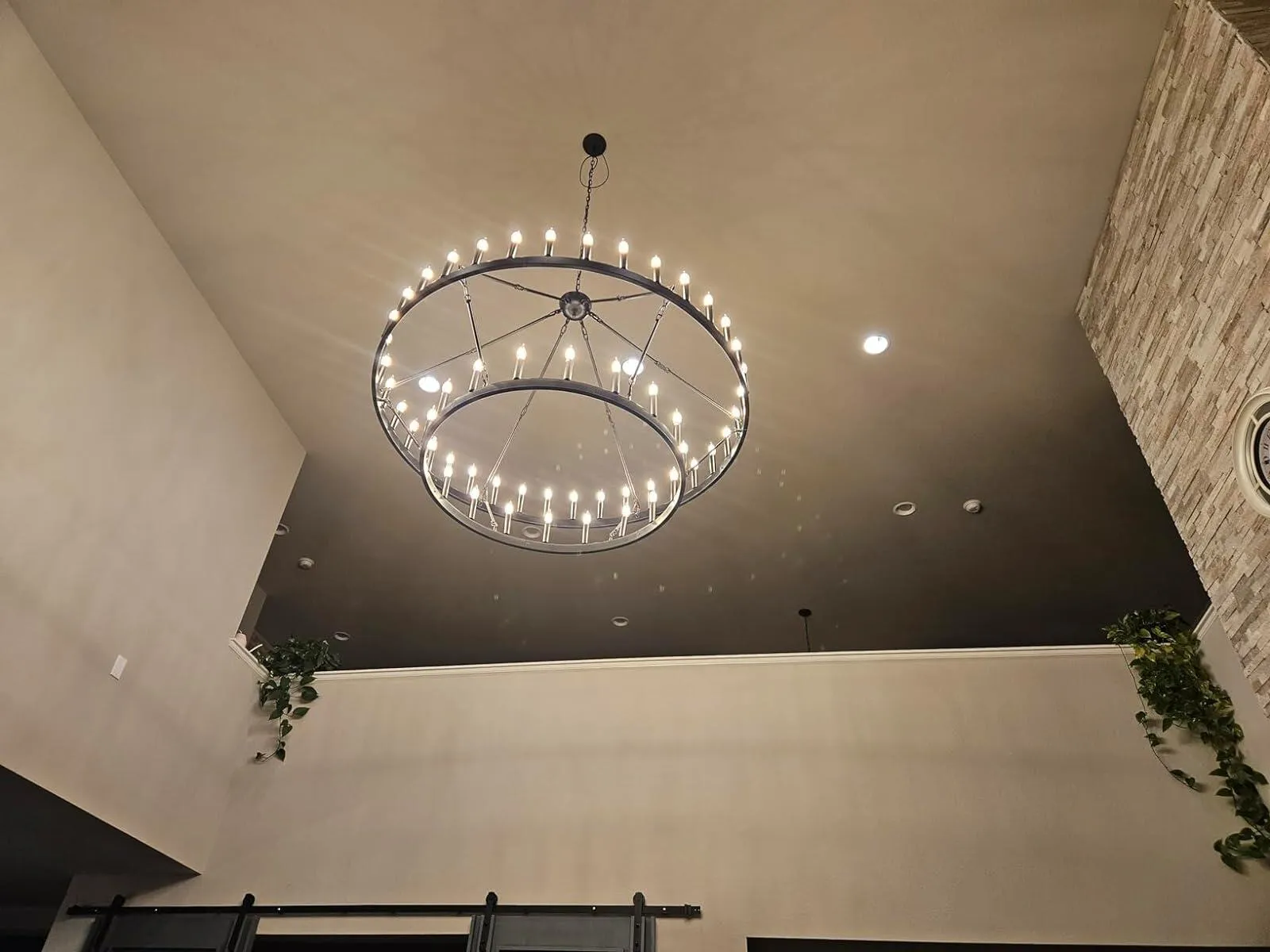 Camine Vintage Filament Two-Tier Round Chandelier 38"
