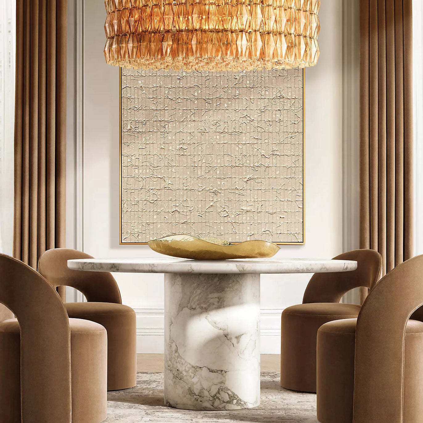 Chiaray Glass Round Chandelier 37"