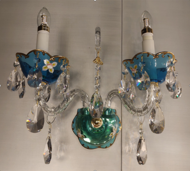 French Romantic Blue Crystal Designer Chandelier Modern Art Candle Branch Light Fixture For Bedroom/Living Room/Dining Room-MEET LIGHTING