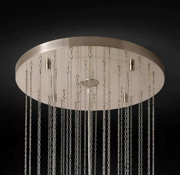 Luxury Italian Style Tubular Glass Chandelier With Chrome Finish-MEET LIGHTING