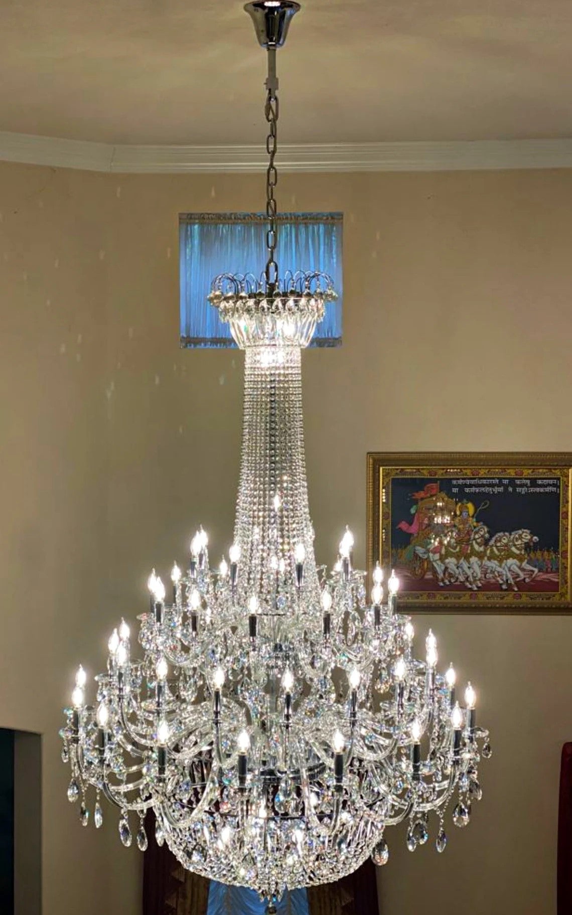 Extra Large European-style Multi-layers Candle Luxury Crystal Chandelier Gold Art Foyer/Staircase Decorative Light Fixture-MEET LIGHTING