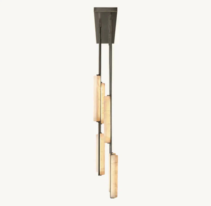 Audon Alabaster Linear Chandelier 54"