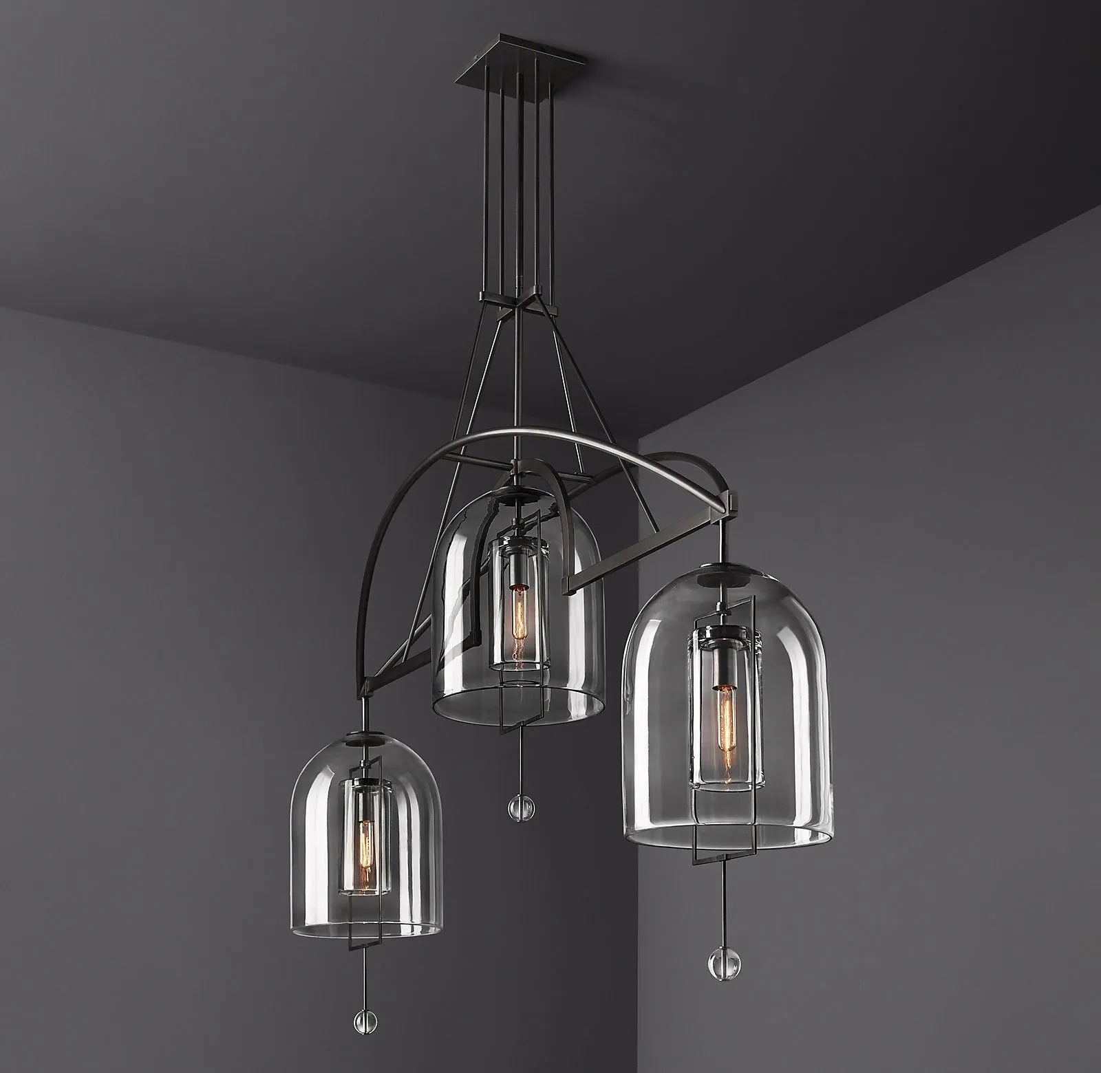 Fulcrum Round Chandelier 73" 3-Lights