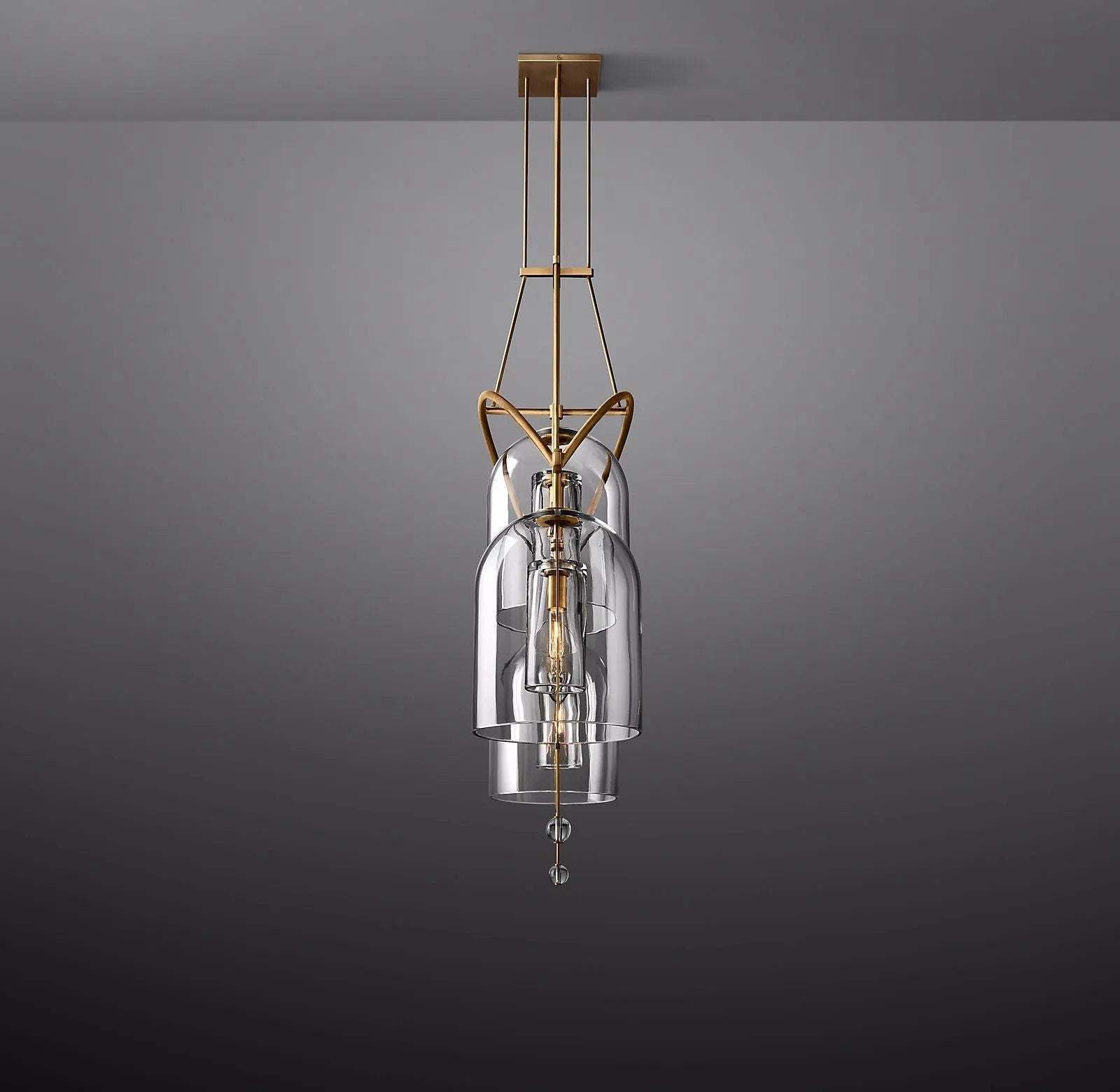 Fulcrum Round Chandelier 61" 3-Lights