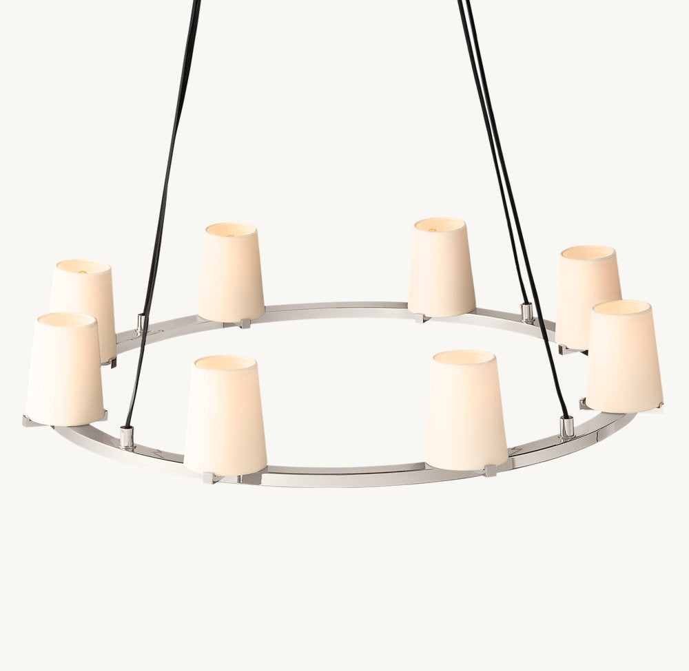 PAUILLAC FABRIC SHADE ROUND CHANDELIER 36"