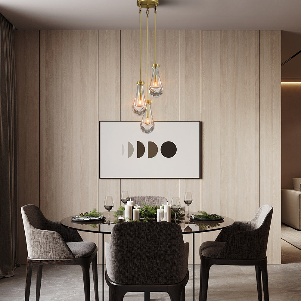 Raindrop Round Chandelier 3-Light 8''