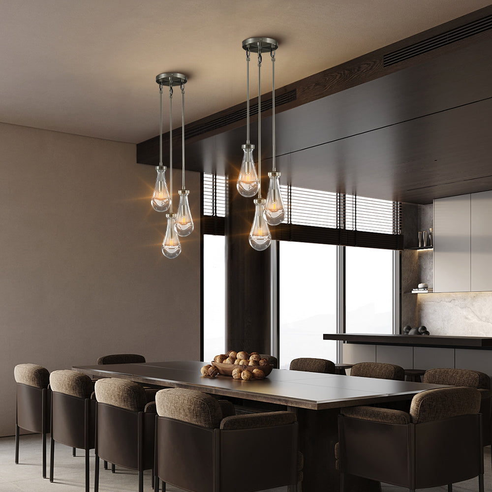 Raindrop Round Chandelier 3-Light 8''