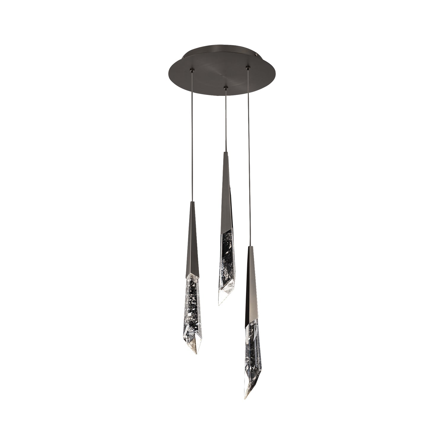 Solitude Round LED Multi Chandelier in Antique Nickel (3-Light).