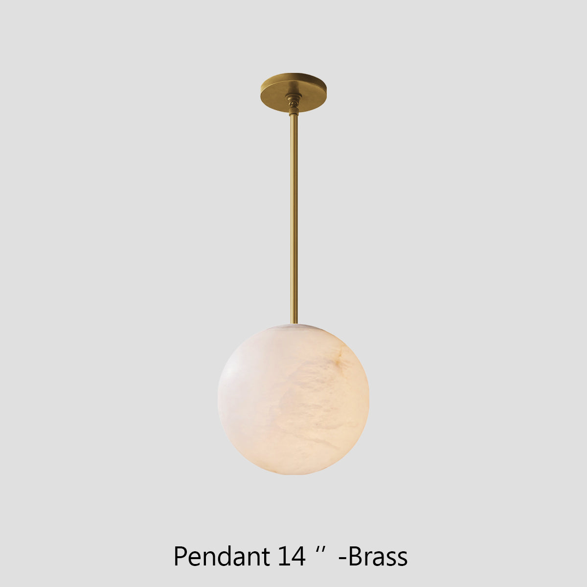 Hand-Carved Alabaster Globe Pendant