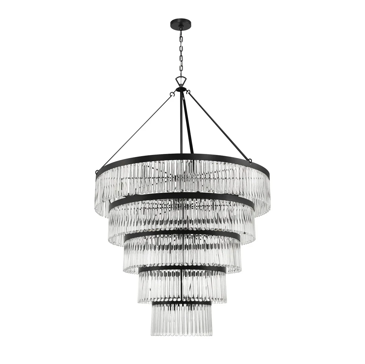 Emilie Crystal Waterfall 5-Tier Chandelier 30 Light 48"W