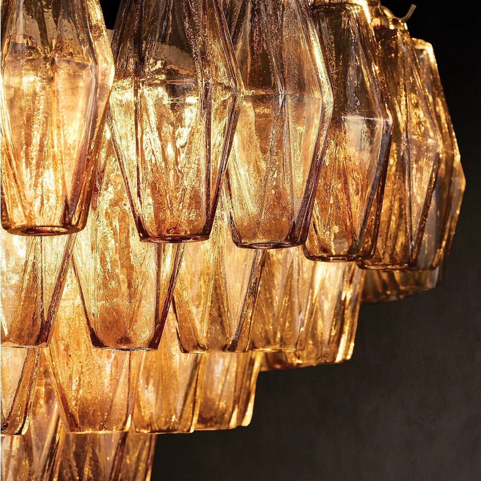 Chiaray Glass Multi-Tier Square Chandelier 32"SQ