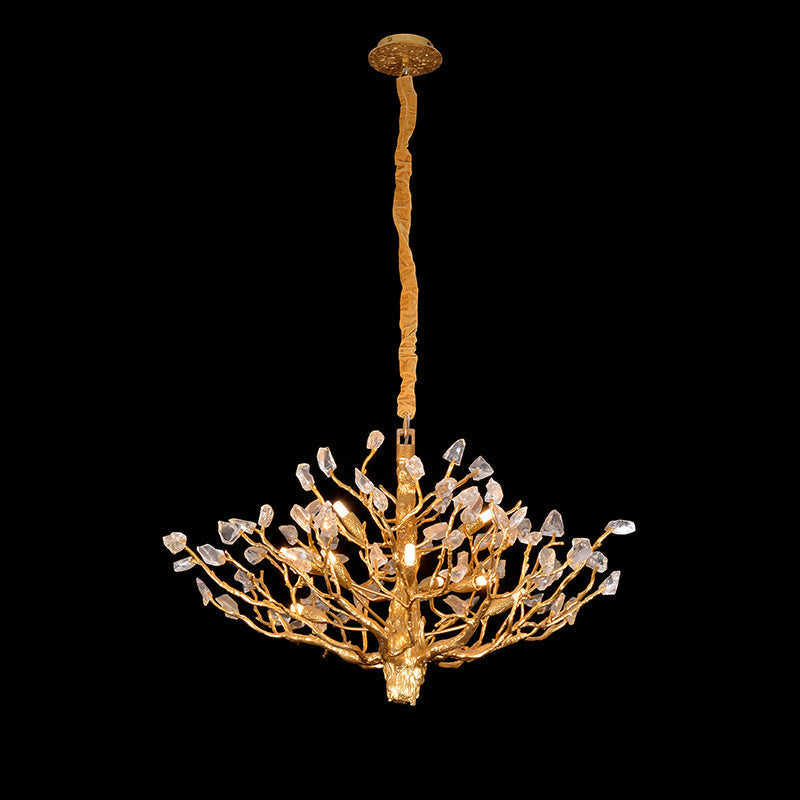 Tree-Shaped Chandelier with Rock Crystal Decorated-MEET LIGHTING