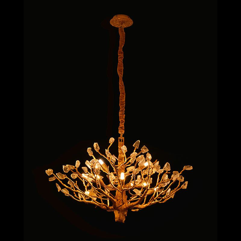 Tree-Shaped Chandelier with Rock Crystal Decorated-MEET LIGHTING