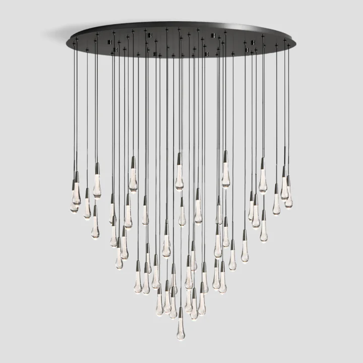 Soltaire Round Crystal Chandelier For Living Room Bathroom-MEET LIGHTING