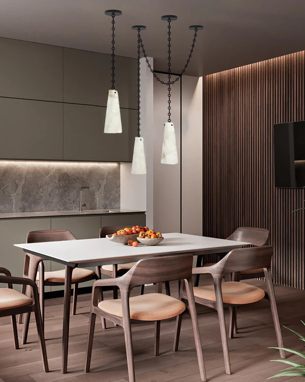 Luccas Contemporary Alabaster 1-Light Chandelier