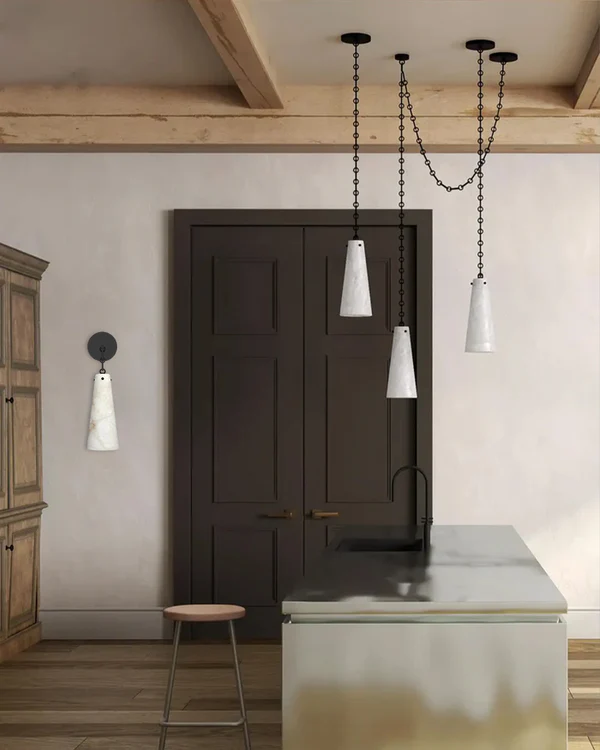 Luccas Contemporary Alabaster 1-Light Chandelier